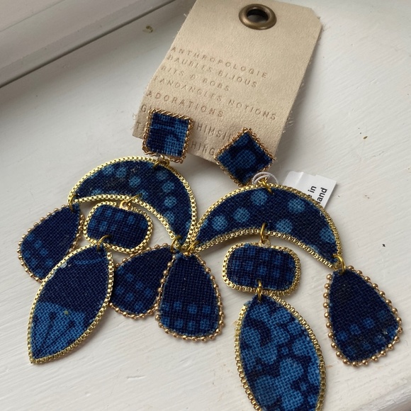 COPY - NWT Anthropologie Textile Embellished Drop Earrings - Picture 5 of 5